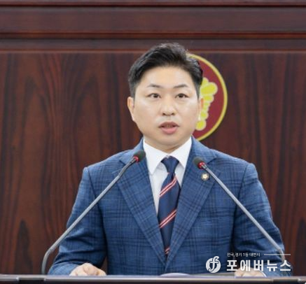 화성특례시의회 김종복 의원(국민의힘,동탄4·동탄5·동탄6)이 5분 발언을 진행하고 있다.(사진=김경순)