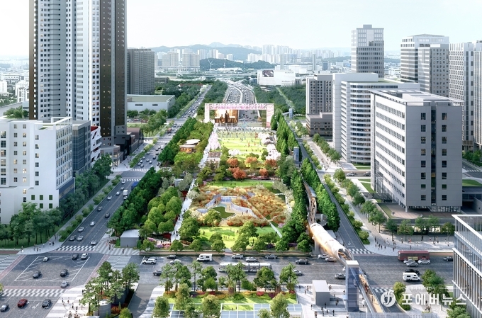 경부직선화 상부공원 예상도
