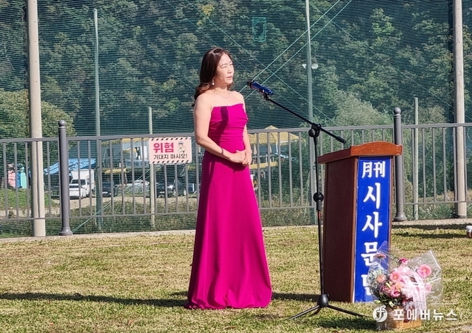 식전행사에서 소프라노 정예화. (사진=김경순)