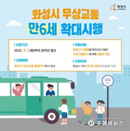 화성시, 유아부터 만 23세까지 빠짐없이 무상교통