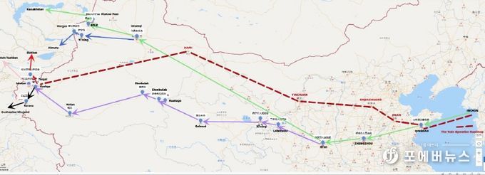 중앙아시아 원스톱 운송 루트(철도& Trucking)