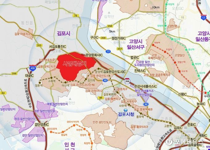 김포한강2공공주택지구 예정 위치도