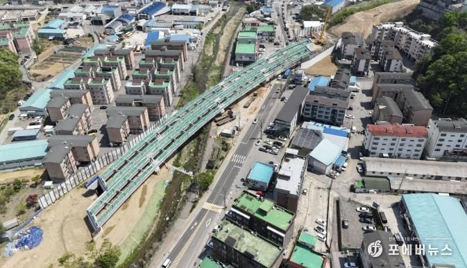 광주시, 성남~광주간 도로 확․포장 공사 2공구 교량 거더 거치 작업 완료