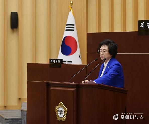 광주 서구의회 고경애 의원이 제334회 임시회 중 본회의에서 발언하고 있다.  (광주 서구의회 제공)