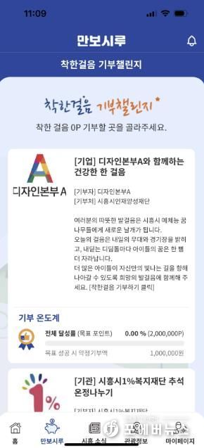 시흥시인재양성재단, 만보시루 기부챌린지 새 기부처로 등록