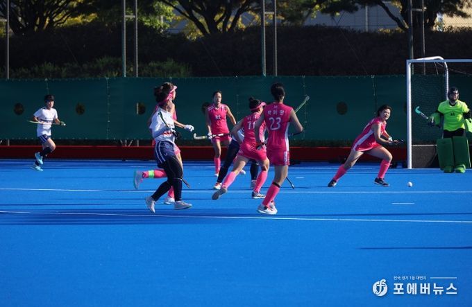 KT sports 직장운동경기부 하키팀(분홍색 선수복) 2025 전국체전 동메달(사진 제공 대한하키협회)/2025년도 직장운동경기부 운영 지원 공모 선정 70,000천 원 국비 지원