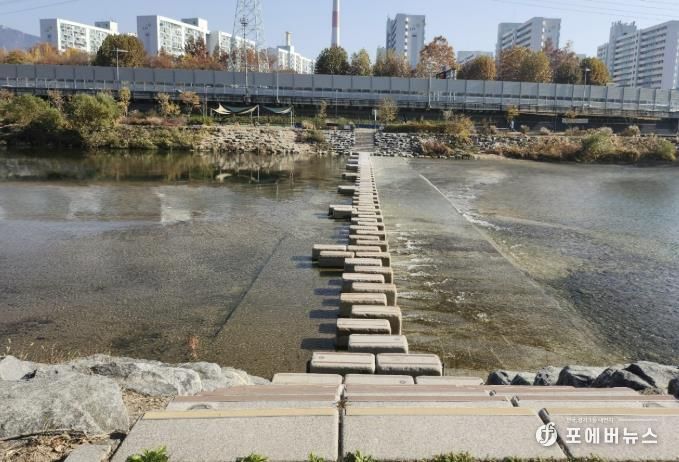 중랑천 징검다리 개선공사 완료 사진