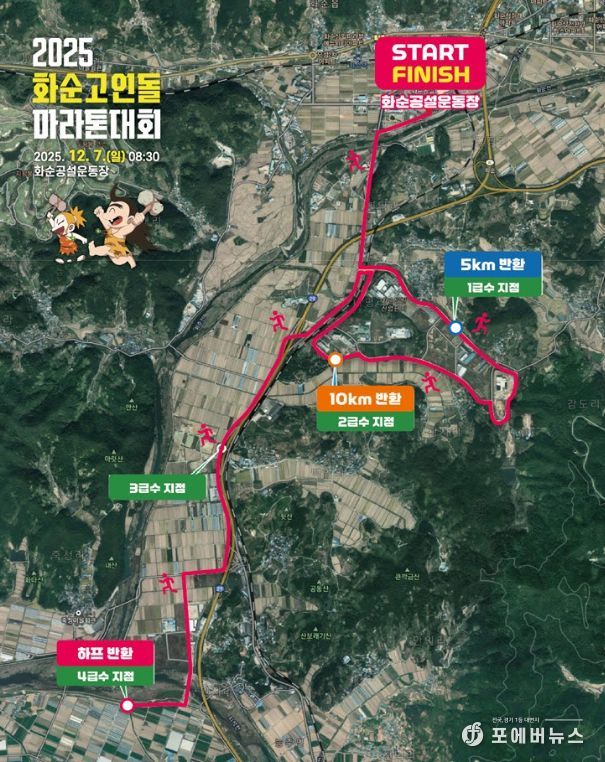 '2025 화순고인돌 전국 마라톤대회 코스도(화순군육상협회 제공)