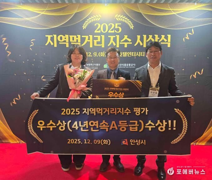 안성시, 지역먹거리지수 4년연속 우수 지자체 선정