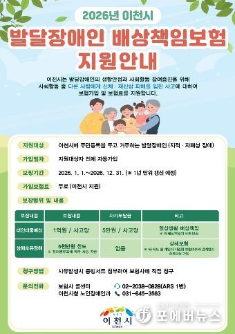 이천시, 발달장애인 배상책임보험 경기도 최초 시행