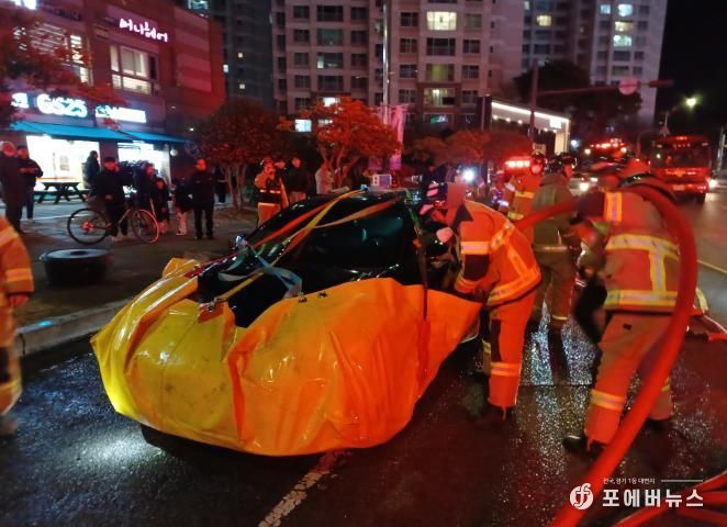 전남소방, 전기차 도로 위 낙하물 주의... 하부 충격 화재 예방 당부