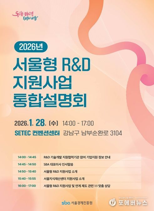 서울형 R&D 지원사업 통합설명회 홍보 포스터
