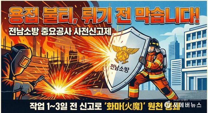 전남소방, 공사장 화재 ‘원천봉쇄’... 중요공사 사전신고제 연중 운영