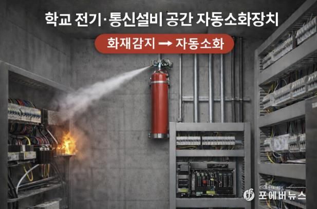 학교 전기 통신설비 공간 자동소화장치 사진