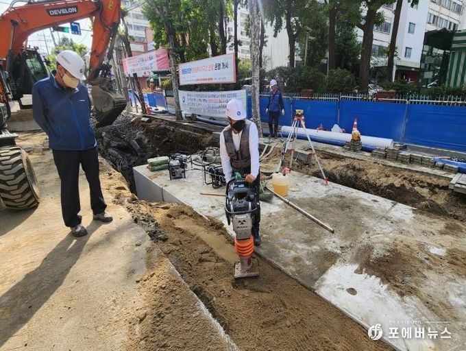 문래동 경인로 77길 일대 하수관로 정비공사 현장 사진