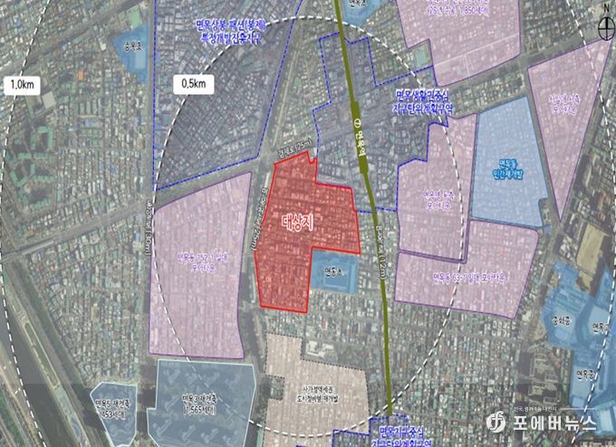 위치도 (중랑구 면목동 542-7번지 일대)